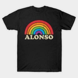 Alonso - Retro Rainbow Flag Vintage-Style T-Shirt